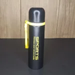 Black Sports Stainless Steel Vacuum Bottle