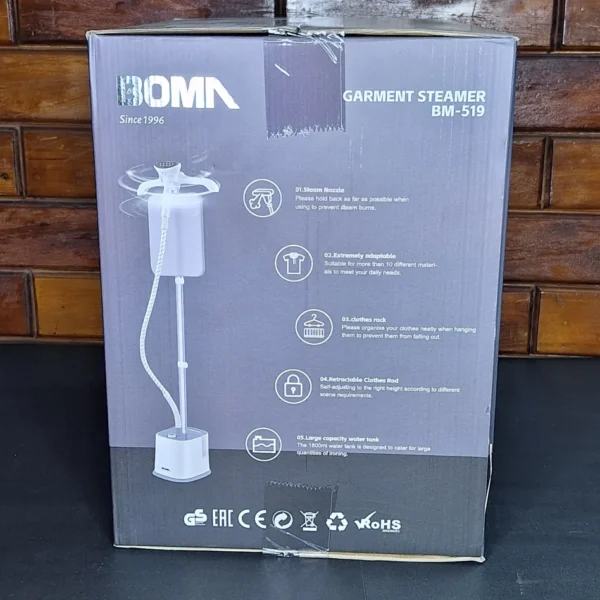 Boma Garment Steamer 3 BOMA Garment Steamer BM-519 – 1800W, 1.8L Tank - Image 3 | Karkhano Market Pakistan