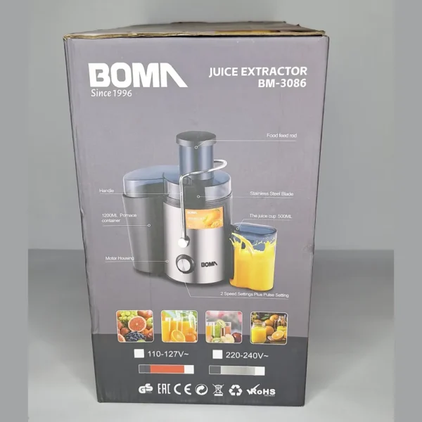 BOMA BM-3086 Juice Extractor | Low Noise & Easy Clean - Image 4 | Karkhano Market Pakistan