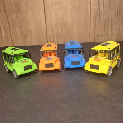 City Car Pull Back School Bus Toy Set