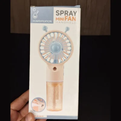 Handheld Spray Mini Fan with Humidifier (4) Handheld Spray Mini Fan with Humidifier | 4-Speed USB Rechargeable Misting Fan SL6618 - Image 2 | Karkhano Market Pakistan