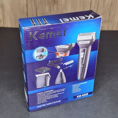 Kemei KM-6558 3-in-1 Electric Shaver for Men (2) Kemei KM-6558 3-in-1 Electric Shaver | Beard, Hair & Nose Trimmer — Kemei Km 6558 3 In 1 Electric Shaver For Men 2 | Karkhano Market Pakistan