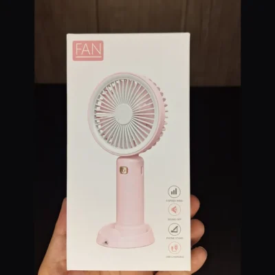 Mini Handheld Fan with Phone Stand & USB Charging - Image 2 | Karkhano Market Pakistan