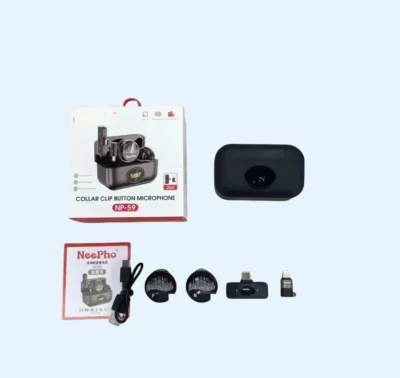 NeePho NF-59 Wireless Collar Clip Button Microphone 2 NeePho NF-59 Wireless Collar Clip Button Microphone - Image 2 | Karkhano Market Pakistan