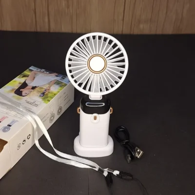 Portable Rechargeable Mini Fan with LED Display (4) Portable Mini Fan with LED Display | 5-Speed Rechargeable Handheld & Desk Fan - Image 2 | Karkhano Market Pakistan