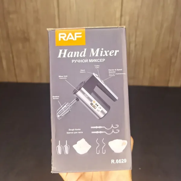 RAF R.6629 Hand Mixer 800W 5 Speed Turbo with Dough Hooks — Raf R.6629 Hand Mixer 800w 5 Speed Turbo With Dough Hooks | Karkhano Market Pakistan