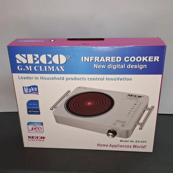 SECO G.M CLIMAX Infrared Cooker SG-625 | upto 3500W Digital Display & Timer - Image 4 | Karkhano Market Pakistan