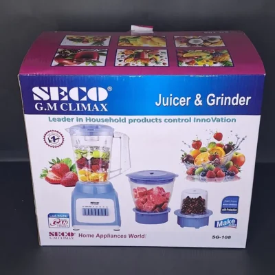 SECO G.M Climax SG-108 3-in-1 Juicer & Grinder Blender Machine 600W - Image 5 | Karkhano Market Pakistan