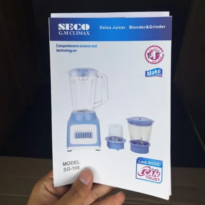 SECO G.M Climax SG-108 3-in-1 Juicer & Grinder Blender Machine 600W - Image 7 | Karkhano Market Pakistan