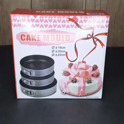 3-Piece Non-Stick Springform Cake Mould Set 18–22cm