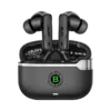 BX-607 BeatScape Earbuds in Black with leather-texture charging case