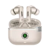 BX-607 BeatScape Earbuds in Beige with leather-texture charging case