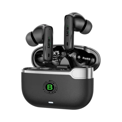 BX-607 BeatScape Earbuds case open showing earbuds inside