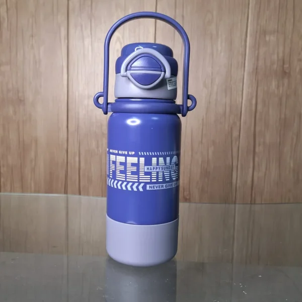 Baoluocc Insulated Vacuum Cup 800mL Navy Blue Stainless Steel with Handle