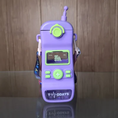 Cloud Dual Drinking Water Bottle 550mL Purple with Digital Display Screen and Interactive Buttons Interactive Dual Drinking Water Bottle 550mL