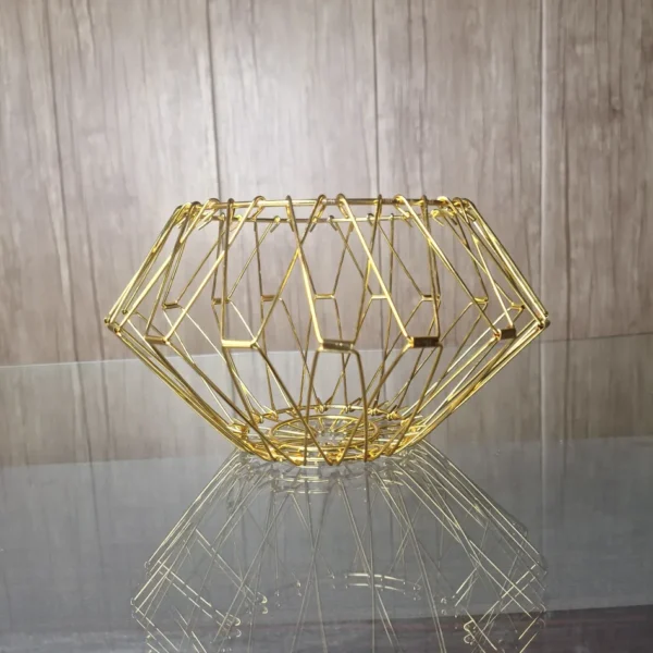 Golden Flexible Fruit Basket Kitchen Storage Box