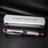 Deeper than hair straightener - purple and silver color - top angle photo