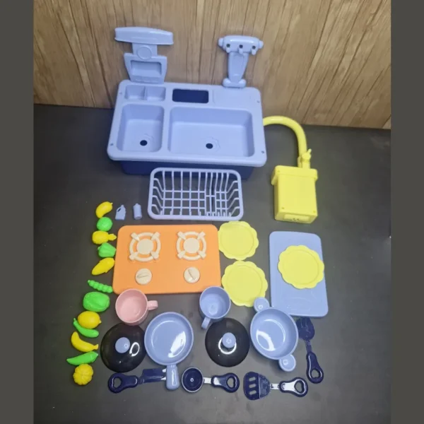 Kitchen Toy Set for Girls (3) Kids Kitchen Toy Set – Realistic Water Pump Playset for Girls