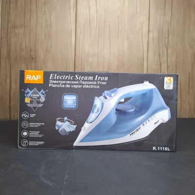 RAF Electric Steam Iron Box RAF Electric Steam Iron – Ceramic Soleplate & Vertical Steam