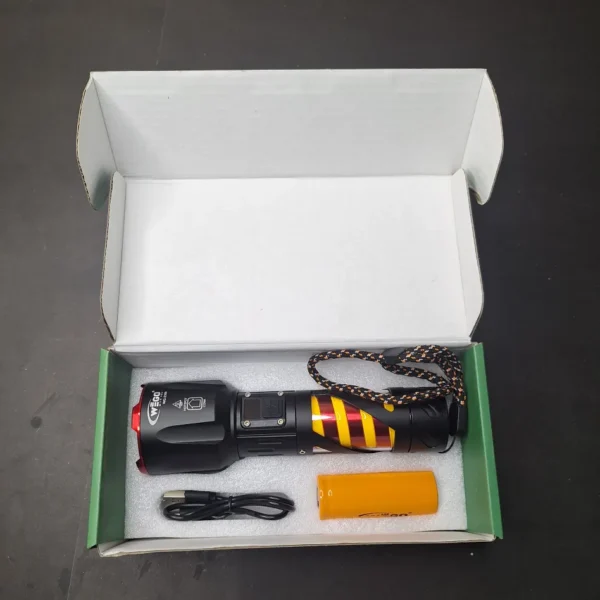 Rechargeable LED Flashlight in Box Powerful Rechargeable LED Flashlight | Waterproof Torch