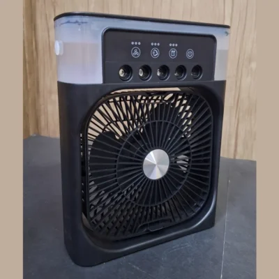 Spray Fan Air Cooler – Rechargeable RGB Mist Humidifier Fan