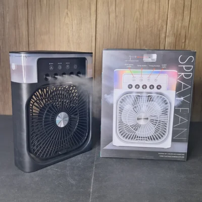 Spray Fan Air Cooler – Rechargeable RGB Mist Humidifier Fan