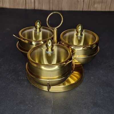 Xinhaobaiyi 9cm Stainless Steel Seasoning Tank Set (2) Xinhaobaiyi 9cm Stainless Steel Seasoning Tank Set