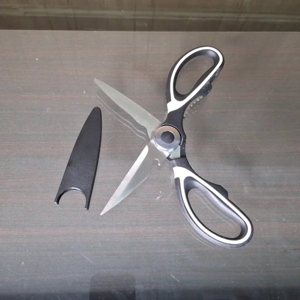 YM Kitchen Scissors Model 502 with Spring Lock and Special Steel Blade (2) Premium Stainless Steel Cutting Scissors