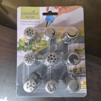 Icing Nozzle Set with Pastry Bag – 9 Pcs Pick