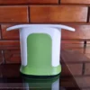 Manual Vegetable Chopper Yellow Green with Stainless Steel Grid Blade (2) Hand-Operated Vegetable Chopper for Quick Prep