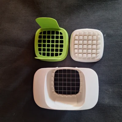 Manual Vegetable Chopper Yellow Green with Stainless Steel Grid Blade