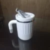 Stainless steel mug with straw