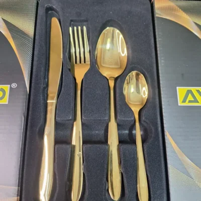 AVD 24-piece gold cutlery set place setting in gift box