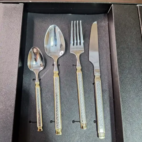 German 24-Piece Cutlery Set - Place Setting 24 piece German stainless steel cutlery set place setting in box