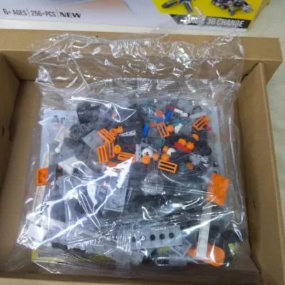 Close-up of Architect Bricks Toys 3122 building block pieces in bag