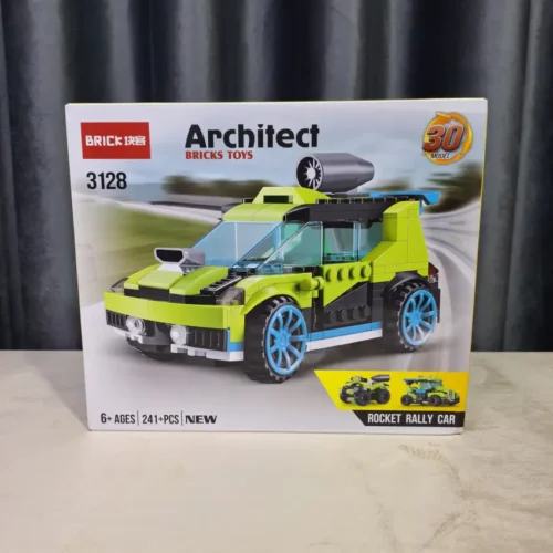 Architect Bricks 3128 - Box Front Architect Bricks Toys 3128 Rocket Rally Car building block set box front