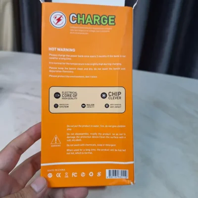Prior P31 power bank box safety warning and certification panel