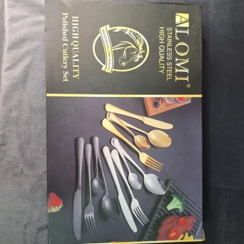 Alomi 32-piece polished cutlery set retail box