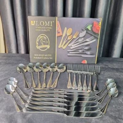 Alomi cutlery set retail box front alternate view