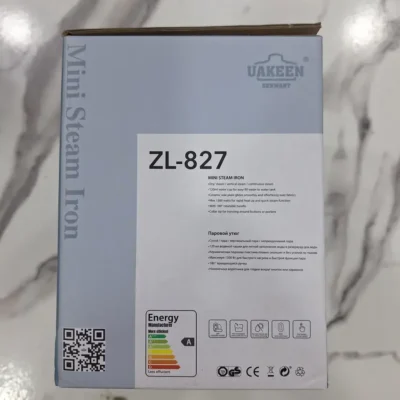 Uakeen ZL-827 - Box Back Full Specifications Uakeen ZL-827 mini steam iron box back specifications