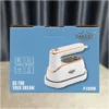 Uakeen ZL-227 folding travel iron retail box on dark background