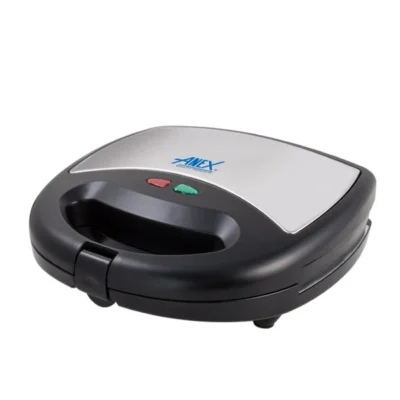 Angled View with Indicator Lights Anex AG-1037C sandwich maker indicator lights