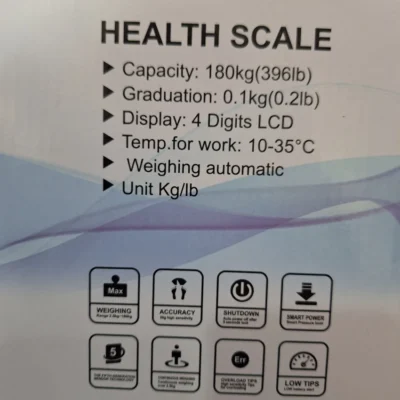 iScale S Bathroom Scale - Box Specifications Panel