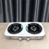 Paloma PA-28F 5.80kW Two-Burner Gas Cooking Stove two burners with flame demonstration