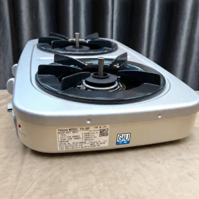 Paloma PA-28F 5.80kW Two-Burner Gas Cooking Stove rear product rating label
