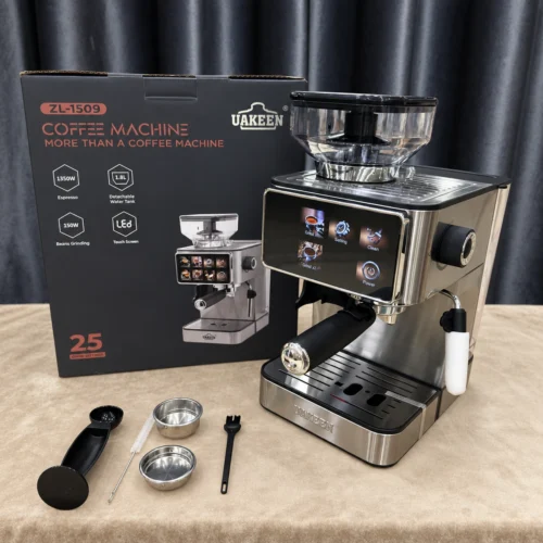Uakeen Espresso Coffee Machine with Grinder ZL-1509 — product view Uakeen Espresso Coffee Machine with Grinder ZL-1509 product view