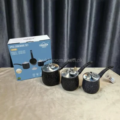 Full Set Overview Uakeen VK-23 6 piece granite cooking pot set full view