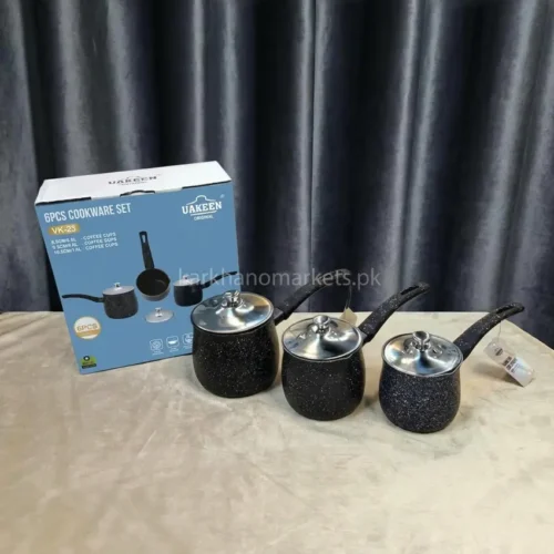 Full Set Overview Uakeen VK-23 6 piece granite cooking pot set full view