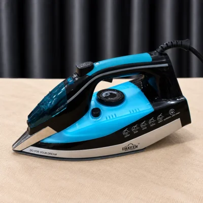 Full Unit Side View Uakeen ZL-810 steam iron side profile blue black